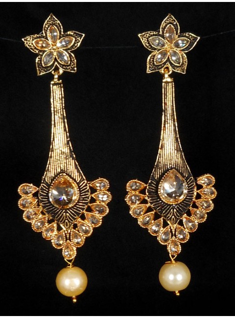 Reverse Ad Earrings With Meenakari Work